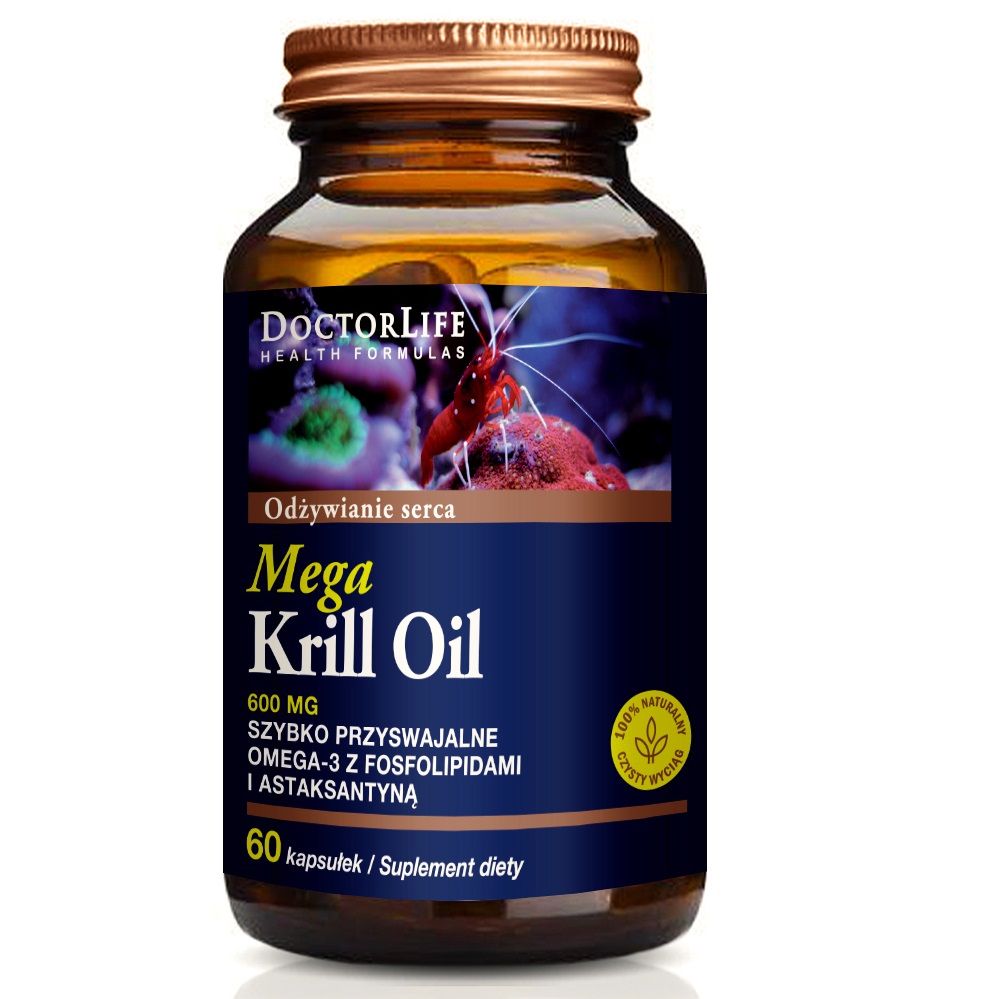 Mega Krill Oil Omega 3 EPA & DHA Krill Olej 600 Mg Doplnok Stravy 60