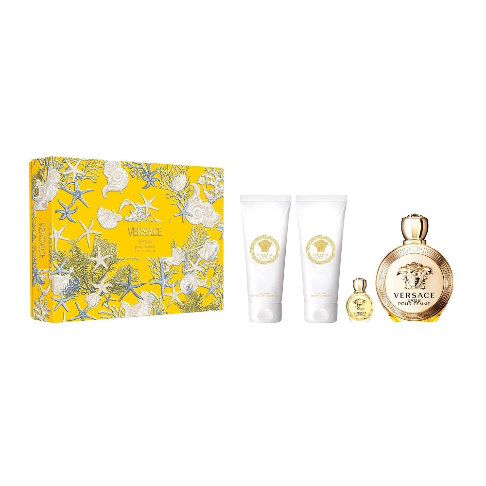 Eros Pour Femme Set + Shower Gel + Body Lotion + Miniature