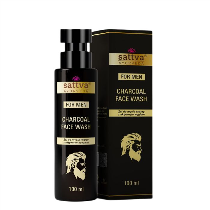 For Men Cleansing Gel For The Face With Activated Charcoal 100 ml