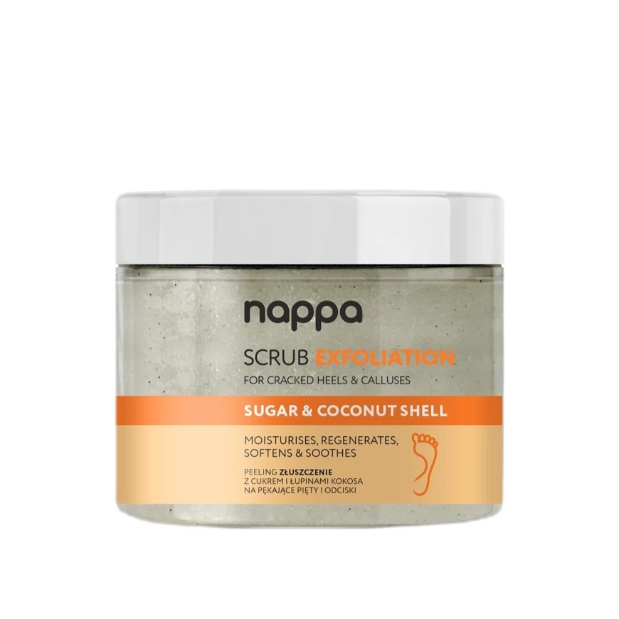 Nappa Scrub Exfoliation Scrub With Sugar And Coconut Shells For Cracked Heels And Cursives