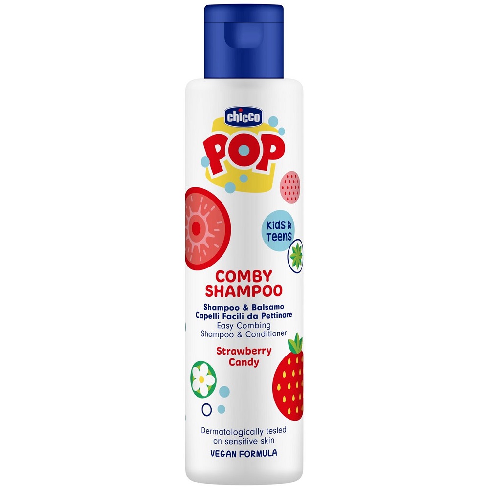 Pop Comby Shampoo Pop 2-In-1 Shampoo And Conditioner With Strawberry Sorbet Scent Shampoos 250 ml