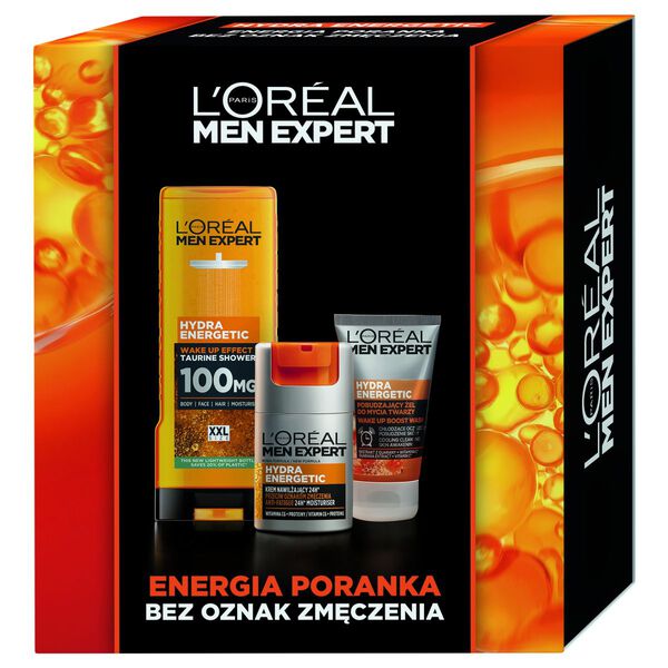 Sets For Men Expert Hydra Energetic Set Shower Gel + Moisturizer + Face Wash Gel