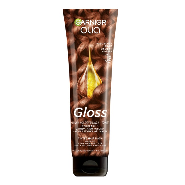 Olia Gloss Coloring Mask – Hair Tint, Copper Brown 150 ml