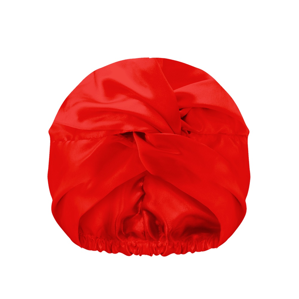 Double Layer Anti-Frizz Satin Hair Bonnet Double-layer Satin Sleep Cap Red