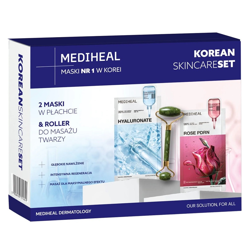 Korean Skincare Set Of Face Masks + Massage Roller For The Face