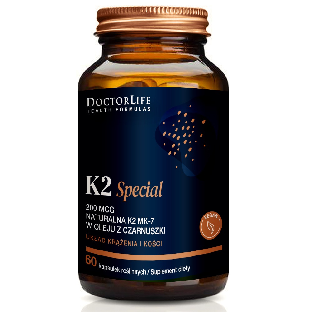 K2 Special 200mcg Natural K2 MK-7 In Nigella Oil Dietary Supplement 60 Capsules