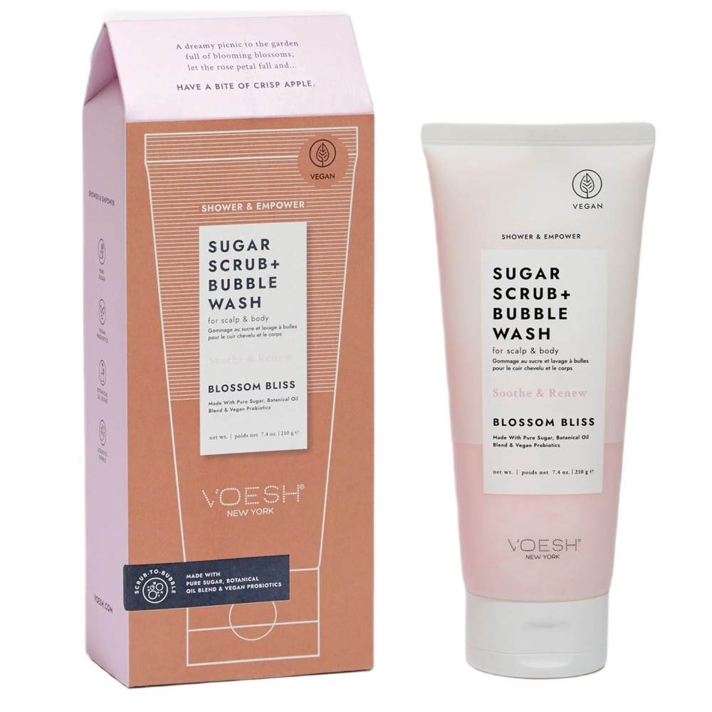 Sugar Scrub + Bubble Wash Sugar Scrub For Body And Scalp Blossom Bliss 210 g