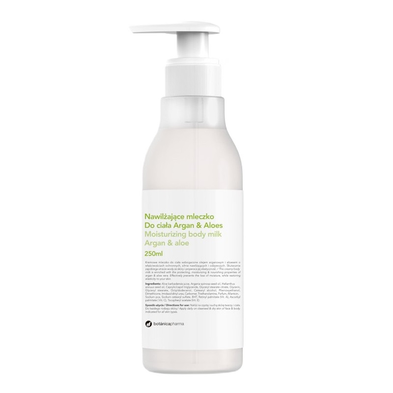 Hydratačné Telové Mlieko Argán A Aloe Vera 250ml
